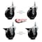 Service Caster 4 Inch Phenolic 12 Inch Threaded Stem Caster Set 2 Brakes SCC SCC-TS20S414-PHS-121315-2-PLB-2 - alternate 3